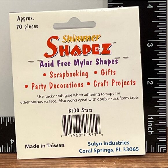 Shimmer Shapez Mylar Star Shapes 70 Pieces scrapbooking crafts table scatter - Picture 2 of 2